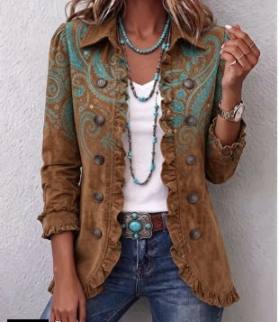 Veste paisley à volants