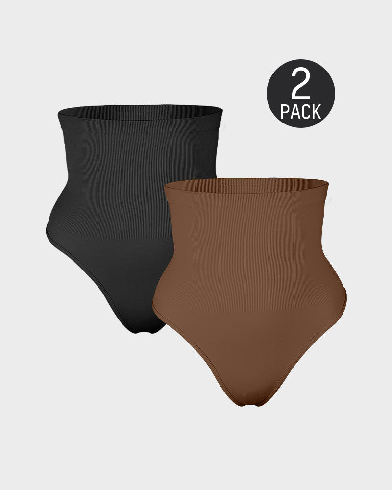 Lot de 2 strings gainants taille haute