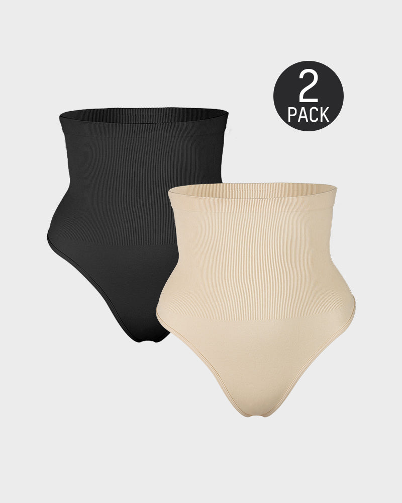 Lot de 2 strings gainants taille haute