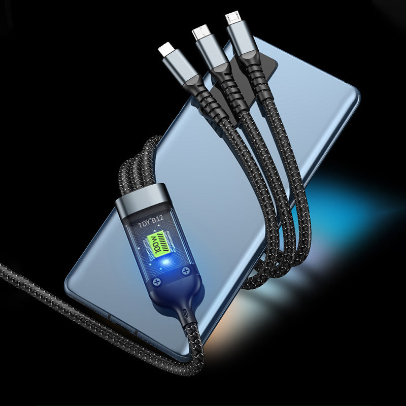 Cable de càrrega ultraràpid 3 en 1 transparent i lluminós