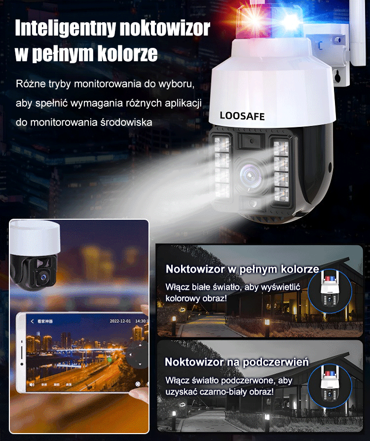 Cámara inalámbrica WiFi con visión nocturna a color