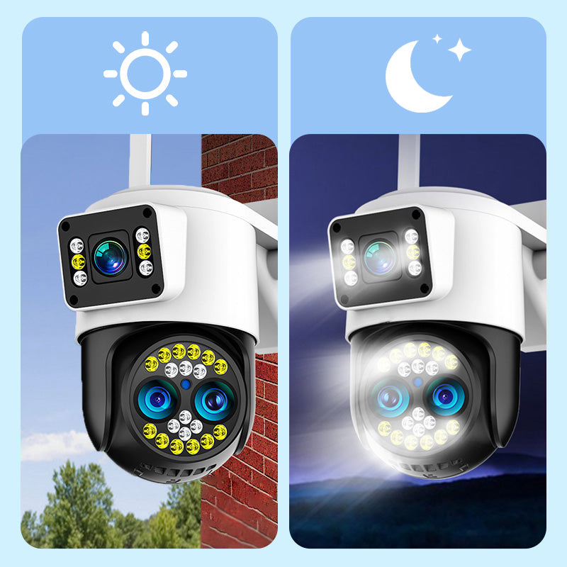 Cámara de vigilancia HD con visión nocturna y doble pantalla