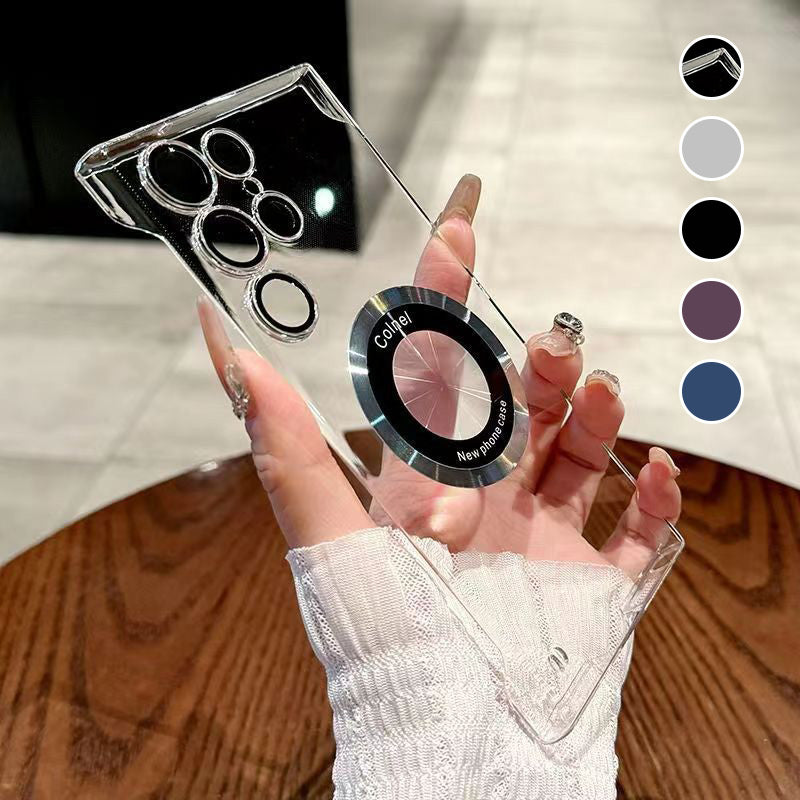 Custodia trasparente ultra-sottile con anello magnetico per Samsung