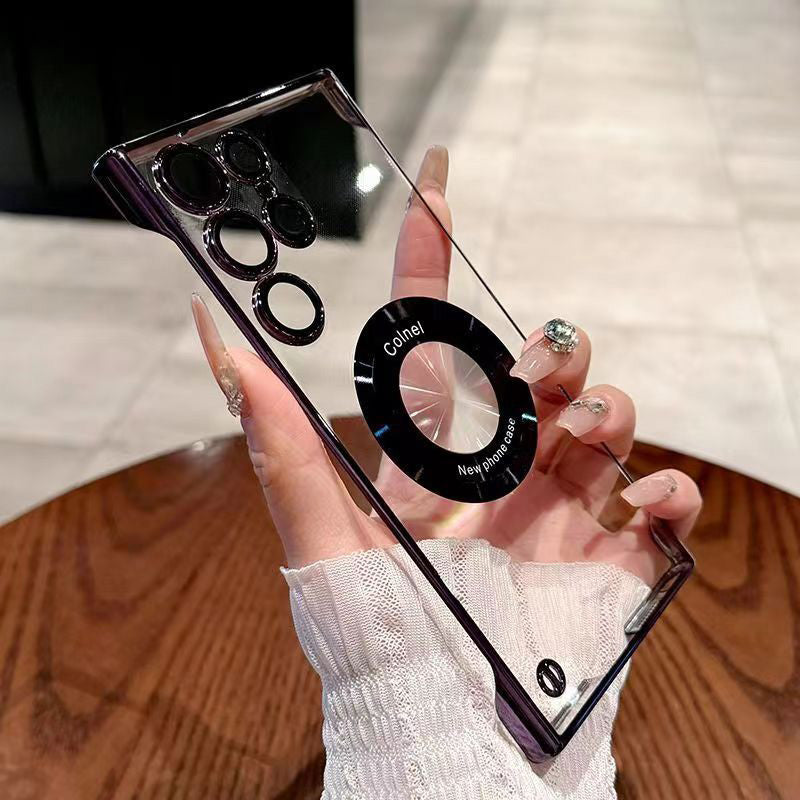 Custodia trasparente ultra-sottile con anello magnetico per Samsung