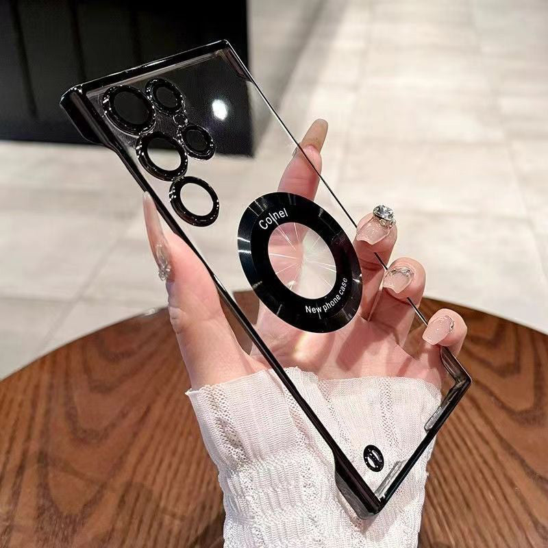 Custodia trasparente ultra-sottile con anello magnetico per Samsung