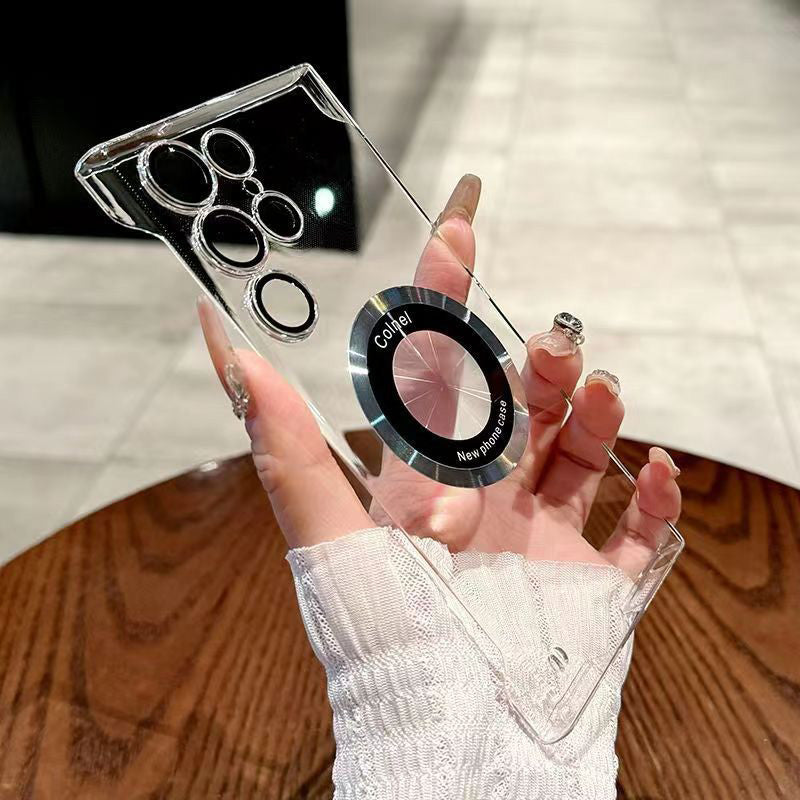 Funda transparente ultrafina con anillo magnético para Samsung