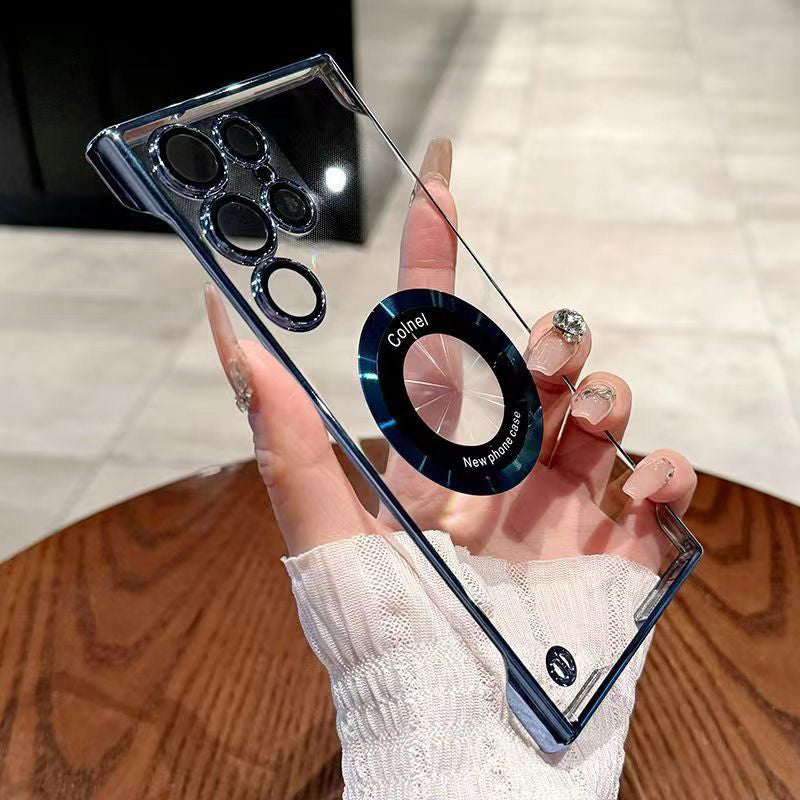 Custodia trasparente ultra-sottile con anello magnetico per Samsung
