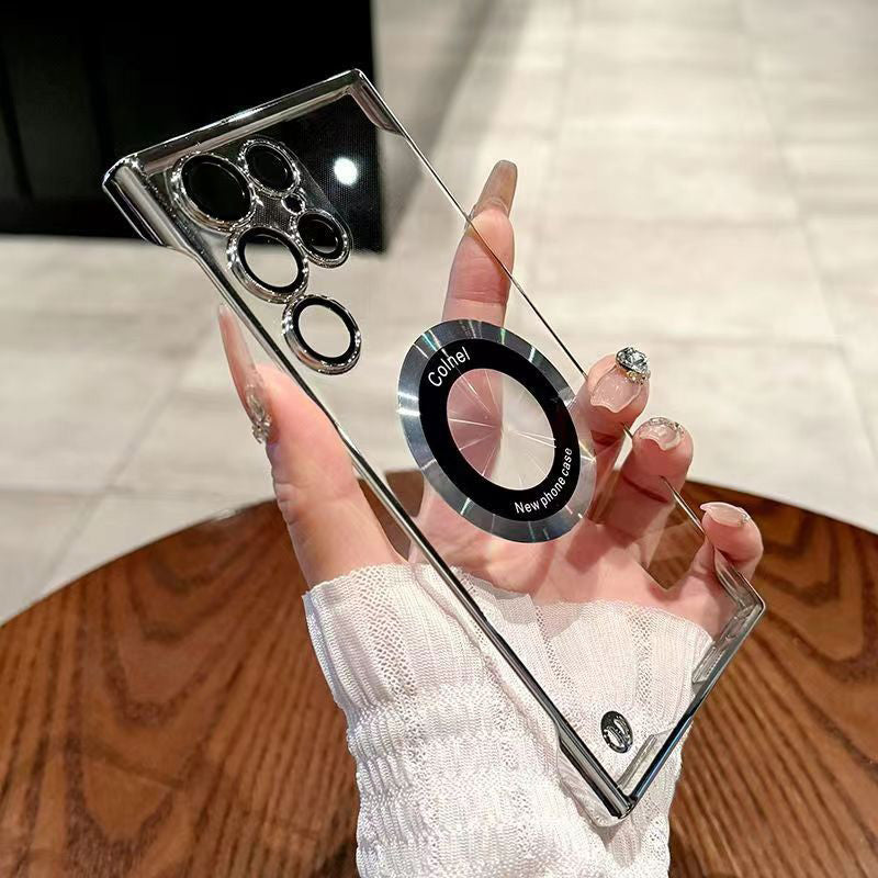 Custodia trasparente ultra-sottile con anello magnetico per Samsung