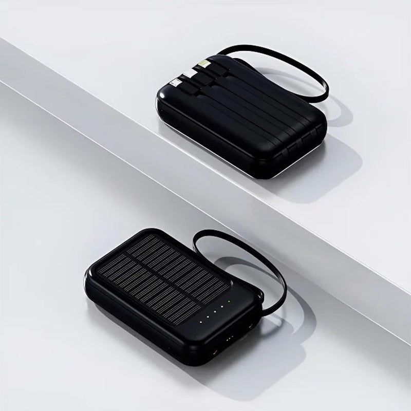 Batterie externe solaire mini autonome avec câble intégré