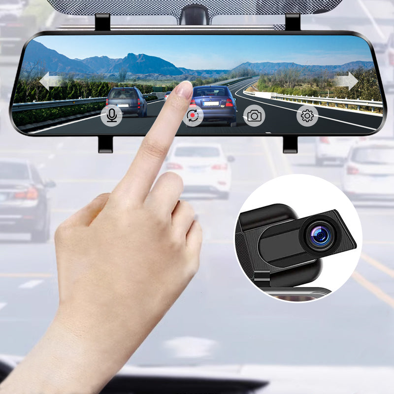 Cámara para coche HD con pantalla táctil de 10 pulgadas