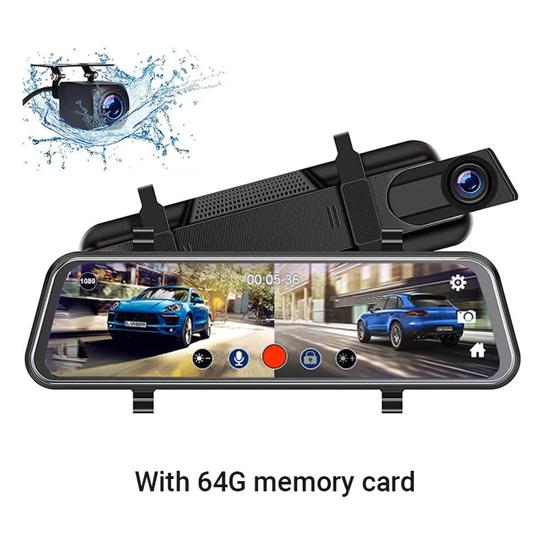 Cámara para coche HD con pantalla táctil de 10 pulgadas