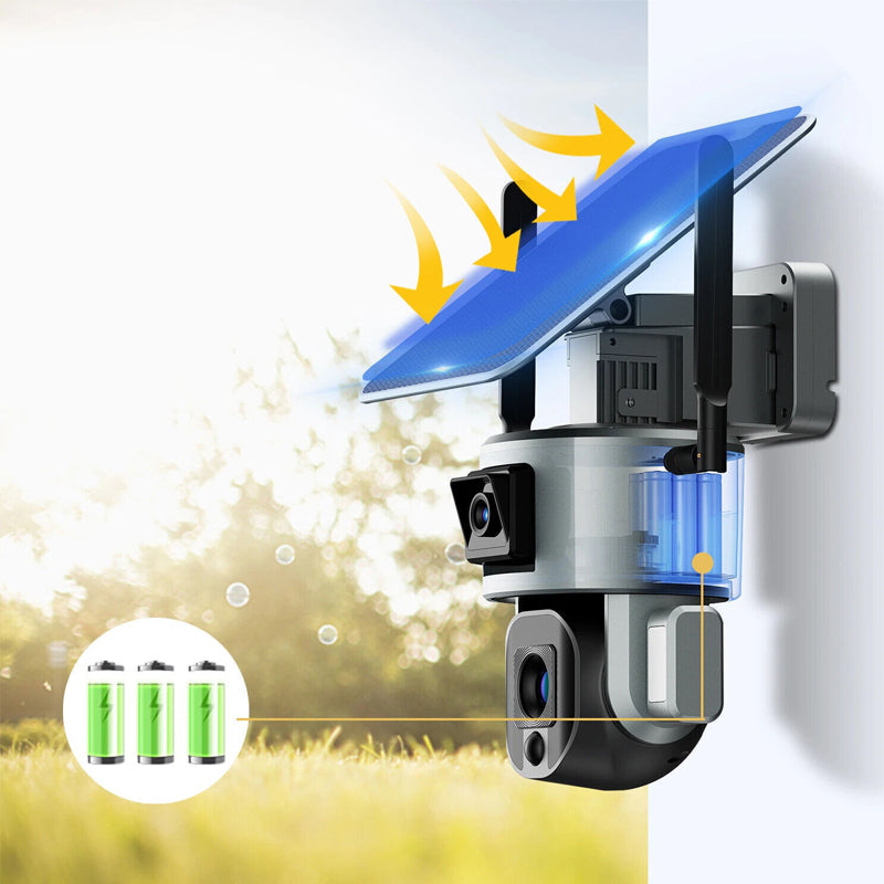 Càmera de seguretat solar sense fil amb zoom