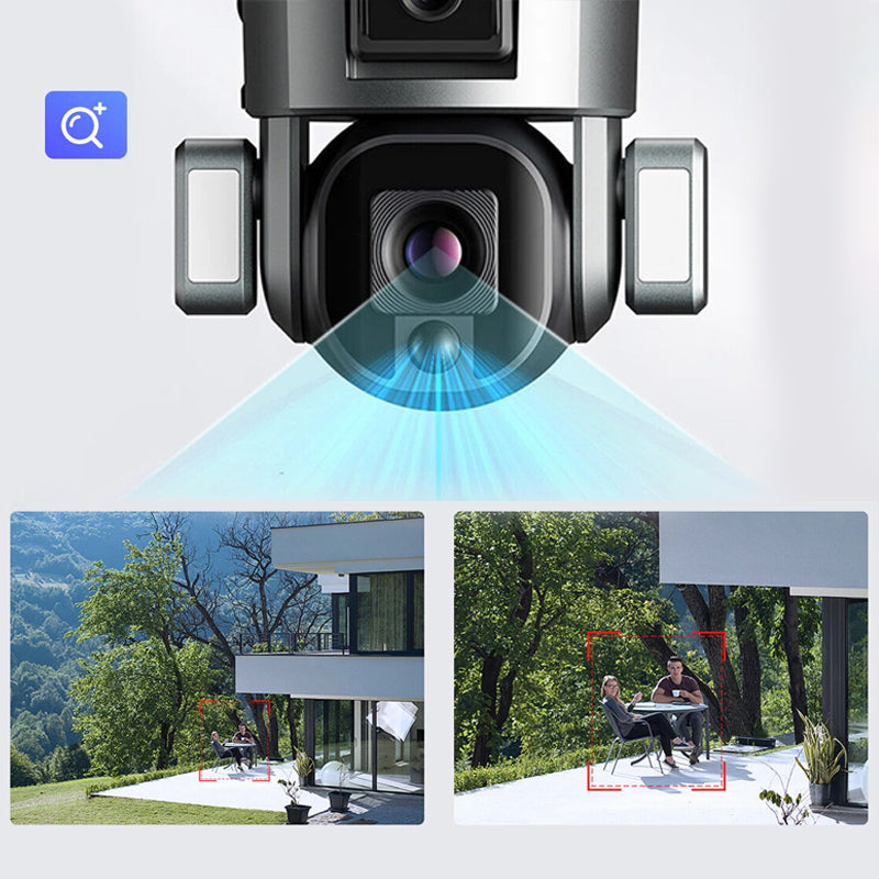 Càmera de seguretat solar sense fil amb zoom