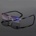 Gafas de lectura sin montura ultraligeras, lentes talladas en diamante