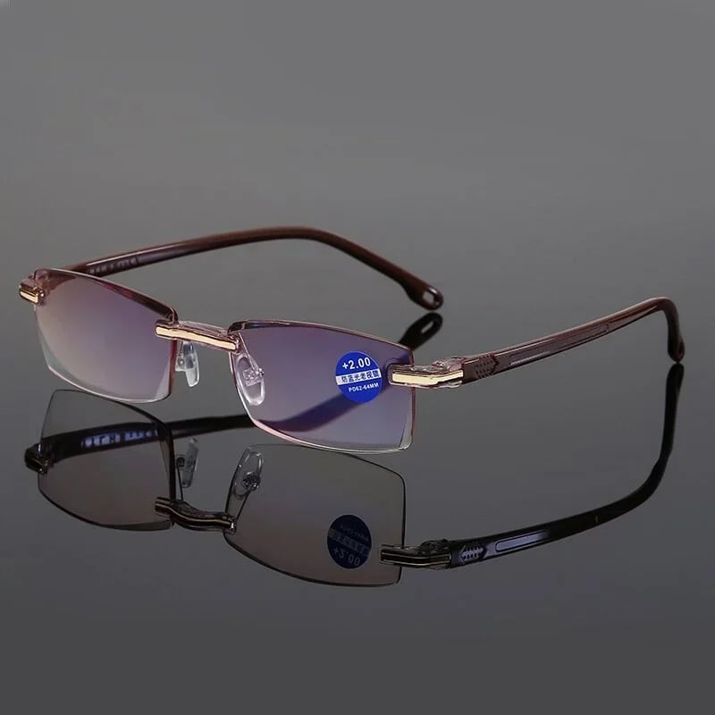 Gafas de lectura sin montura ultraligeras, lentes talladas en diamante