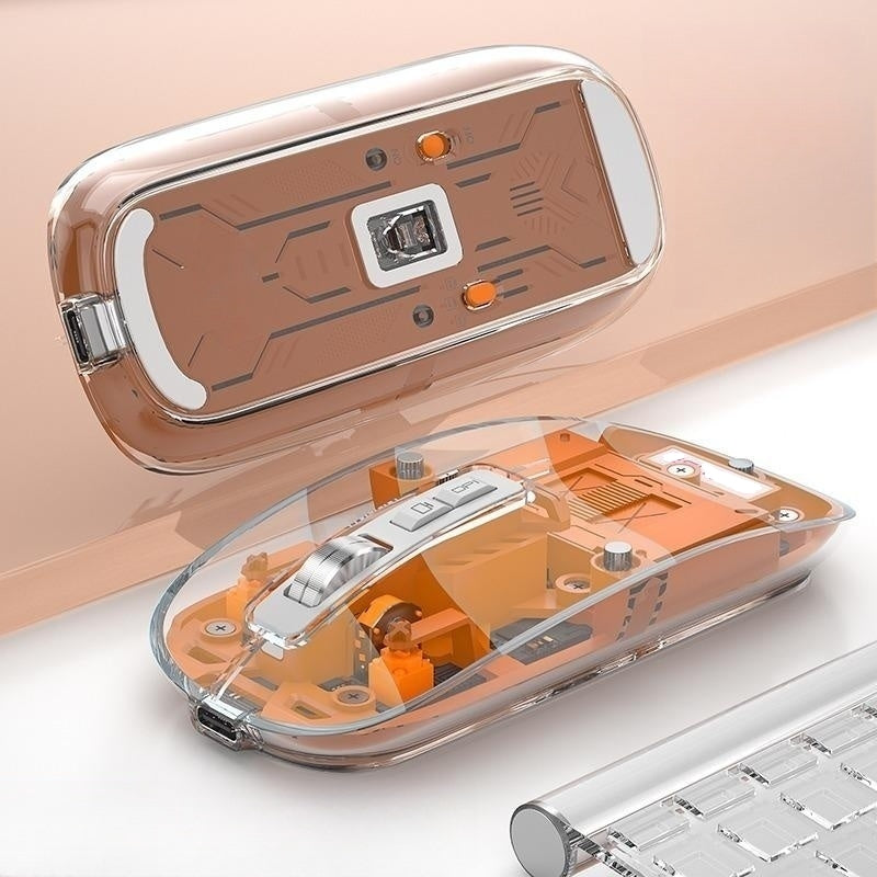 Mouse Bluetooth wireless ricaricabile con cover trasparente