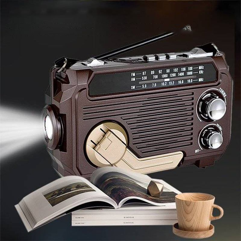 Radio de emergencia multifunción solar y de manivela