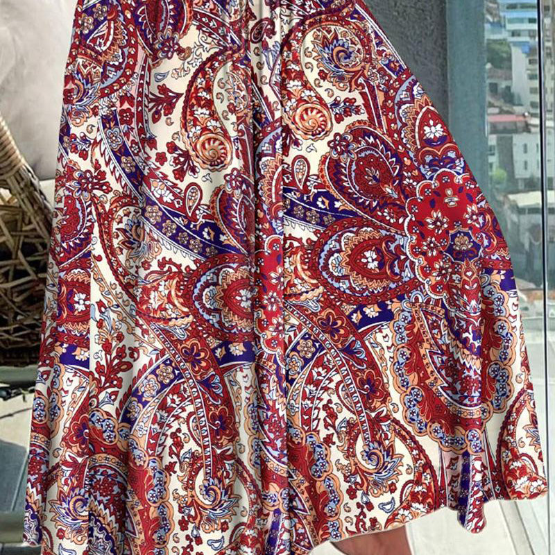 Falda de talle alto con estampado floral