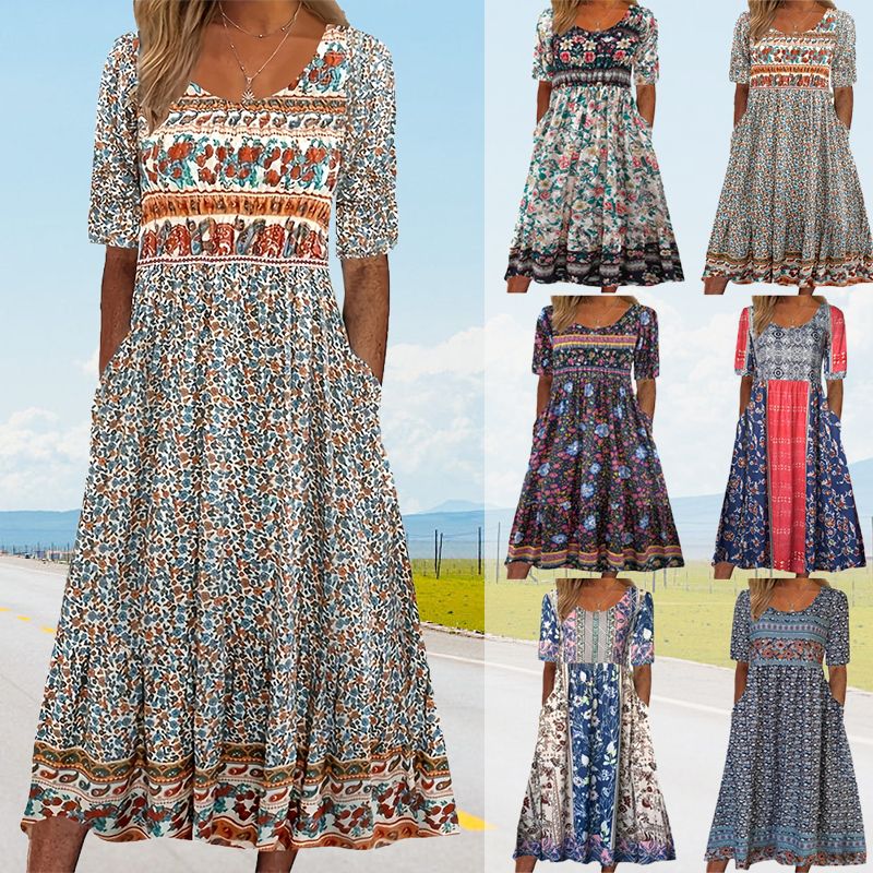 Vestit elegant amb motiu bohemi per a dona