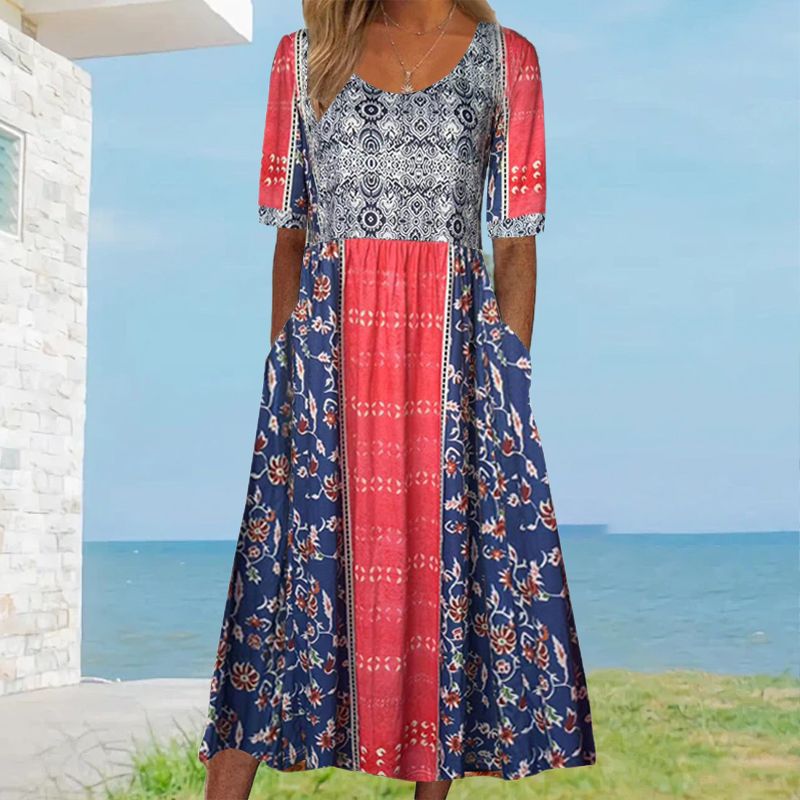Vestit elegant amb motiu bohemi per a dona