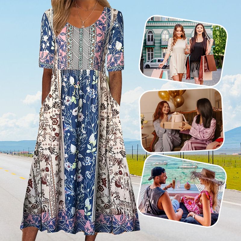 Vestit elegant amb motiu bohemi per a dona