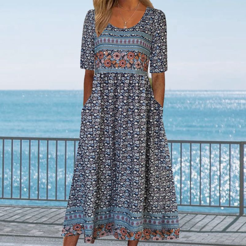 Vestit elegant amb motiu bohemi per a dona