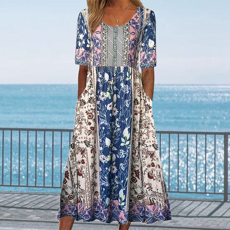 Vestit elegant amb motiu bohemi per a dona
