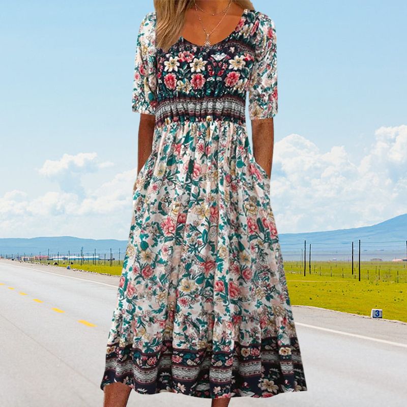 Vestit elegant amb motiu bohemi per a dona