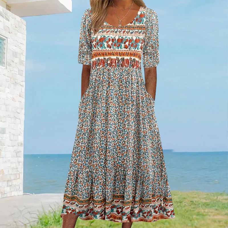 Vestit elegant amb motiu bohemi per a dona