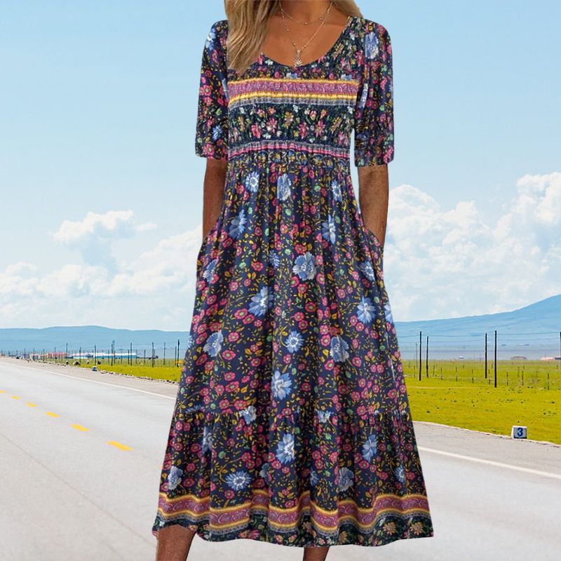 Vestit elegant amb motiu bohemi per a dona