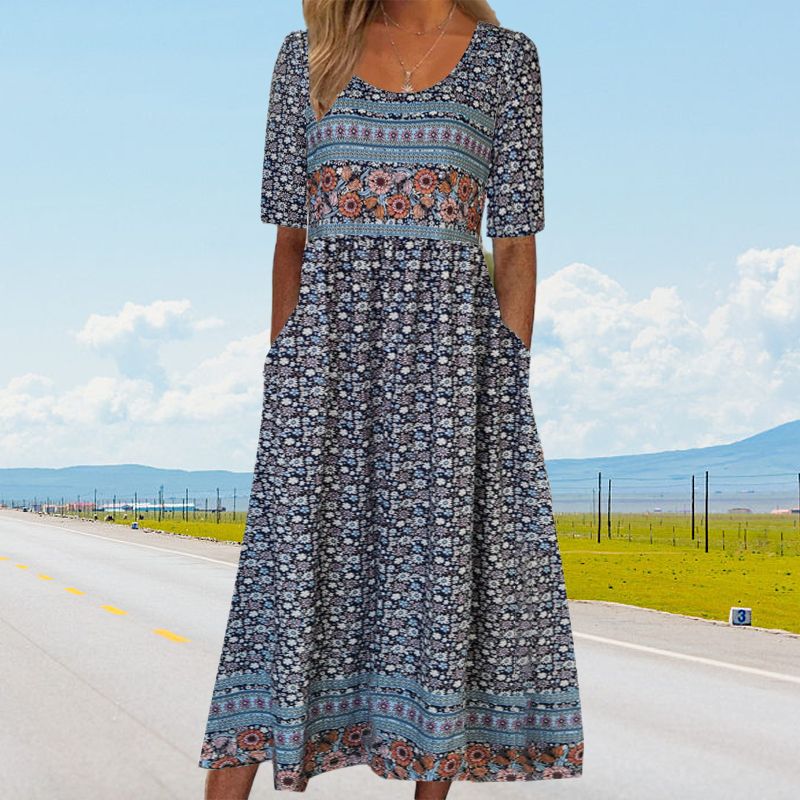 Vestit elegant amb motiu bohemi per a dona