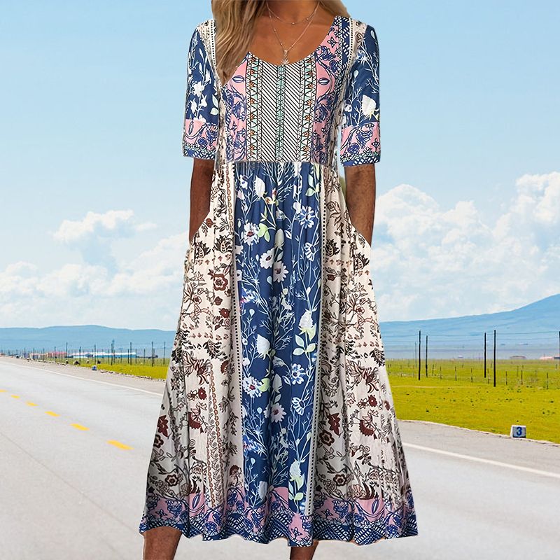 Vestit elegant amb motiu bohemi per a dona