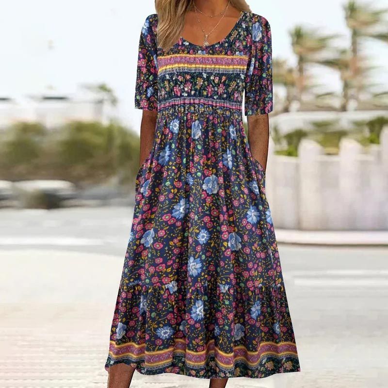 Vestit elegant amb motiu bohemi per a dona