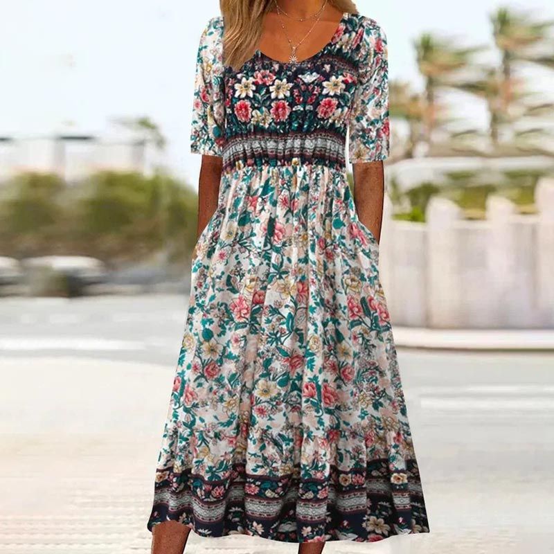 Vestit elegant amb motiu bohemi per a dona