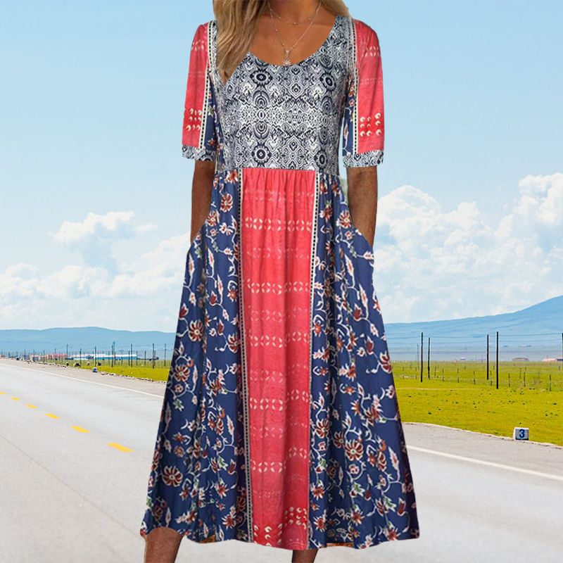 Vestit elegant amb motiu bohemi per a dona