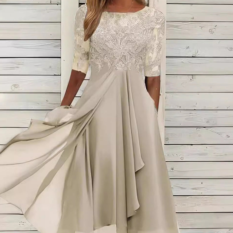 Brodert, flytende cocktailkjole