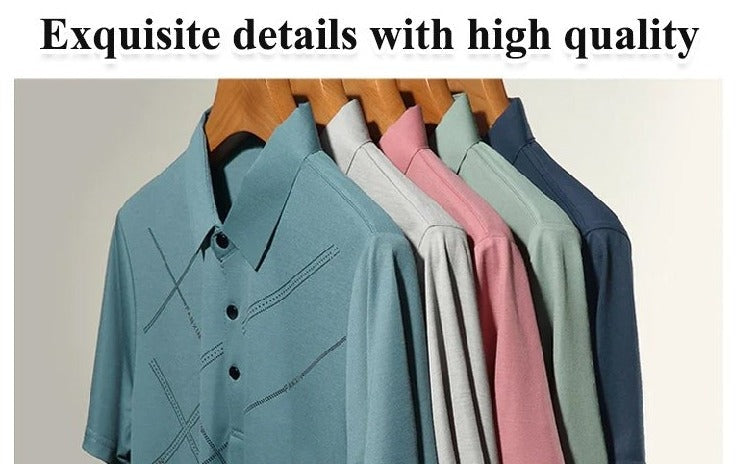 Camisa elástica de seda fría para hombre