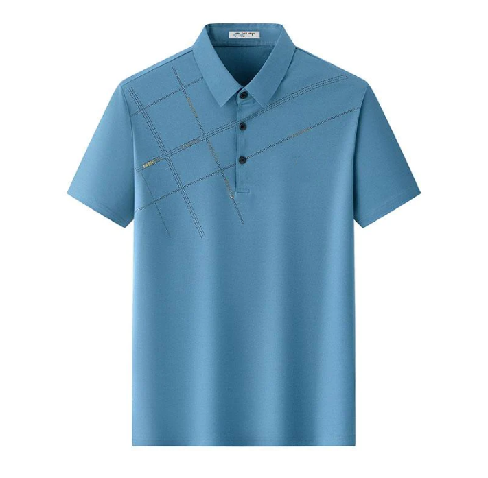 Camisa elástica de seda fría para hombre