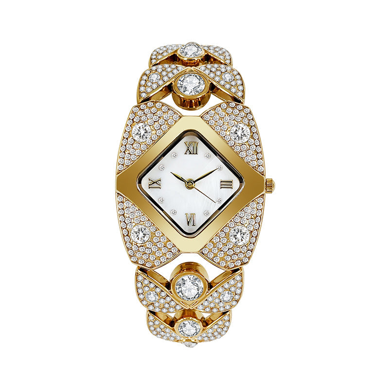 Rellotge de quart retro per a dona amb strass brillants