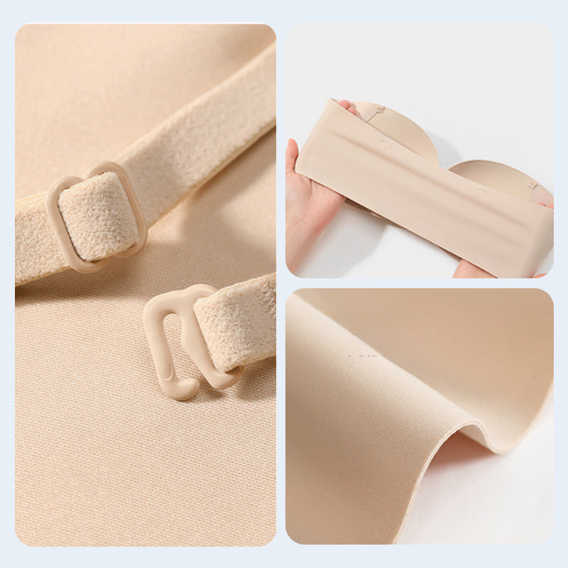 Reggiseno arricciato senza ferretto con spalline rimovibili