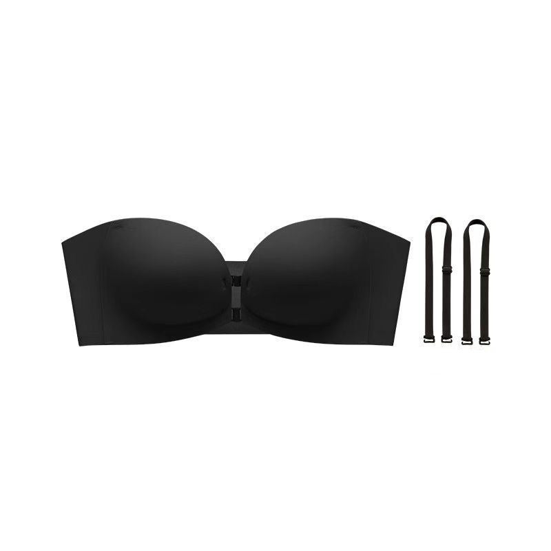 Reggiseno arricciato senza ferretto con spalline rimovibili
