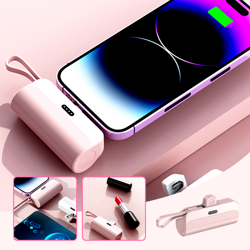 Batería externa portátil de alta capacidad con cables integrados