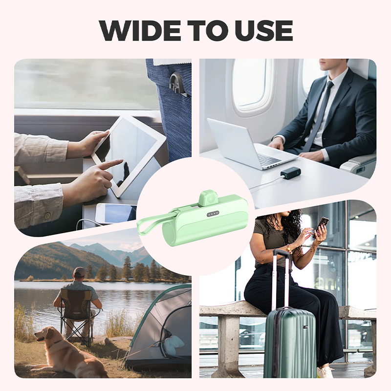 Batterie externe portable haute capacité avec câbles intégrés