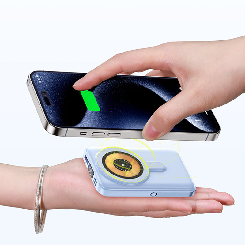 Batería externa magnética inalámbrica de 10 000 mAh con soporte
