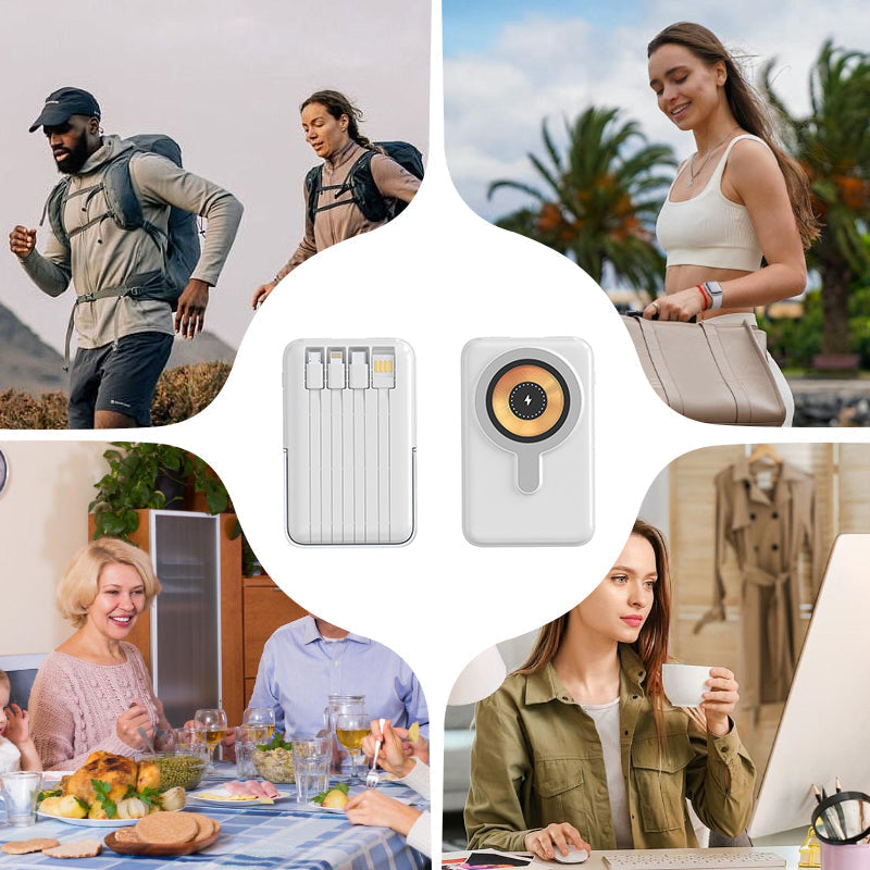 Batería externa magnética inalámbrica de 10 000 mAh con soporte