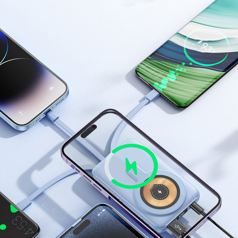 Batería externa magnética inalámbrica de 10 000 mAh con soporte