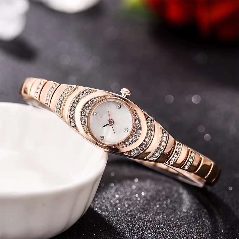 Orologio-bracciale con strass da donna