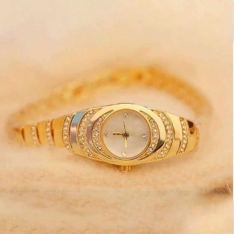 Orologio-bracciale con strass da donna