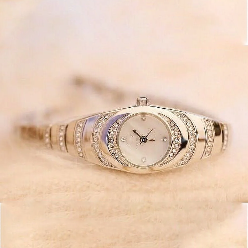 Orologio-bracciale con strass da donna