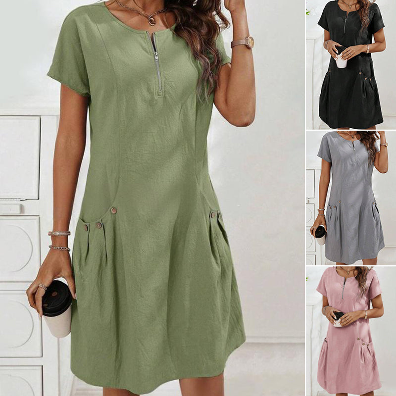 Vestido con media cremallera para mujer